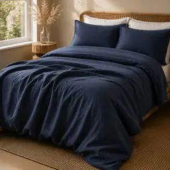 BASEMENT HOME - Funda Plumón Lino Con Fundas De Almohada