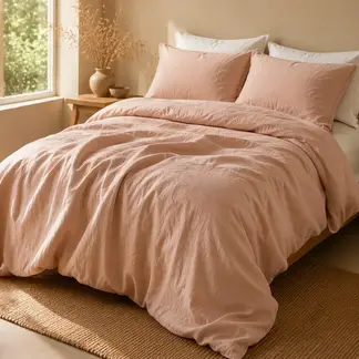 BASEMENT HOME - Funda Plumón Lino Con Fundas De Almohada
