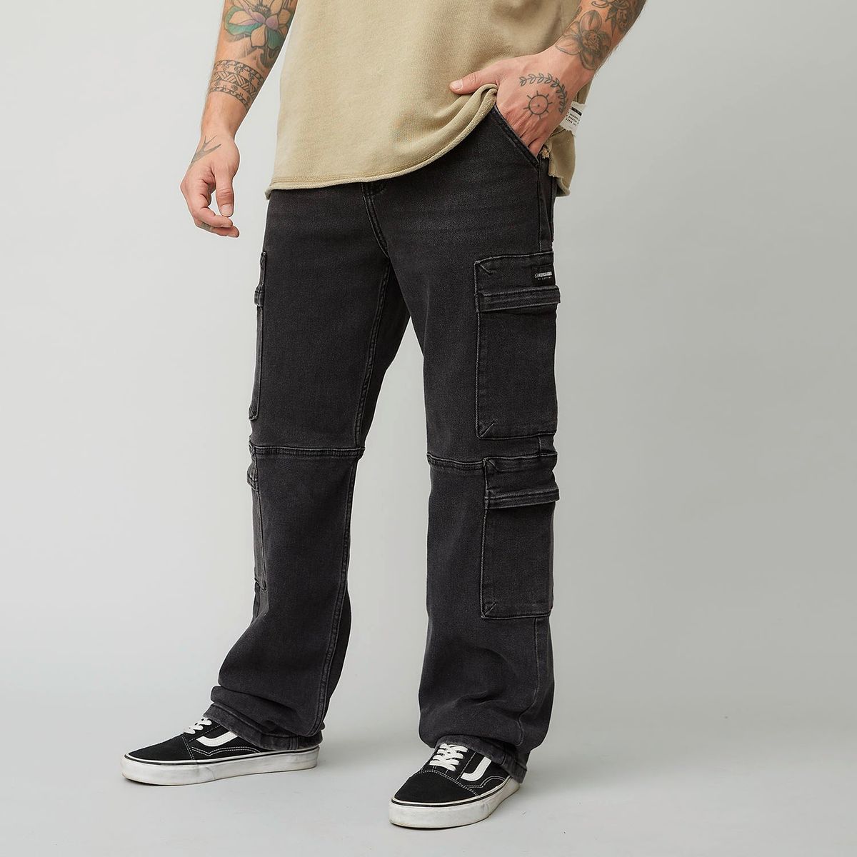 AMERICANINO - Jeans Cargo Relax Fit Americanino Algodón Hombre