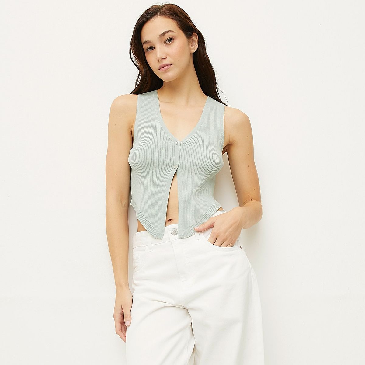 SYBILLA - Polera Sybilla Mujer Sin Mangas Cuello V Casual