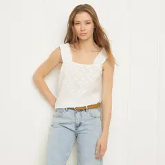 UNIVERSITY CLUB - Blusa Algodón Sin Mangas Mujer Casual