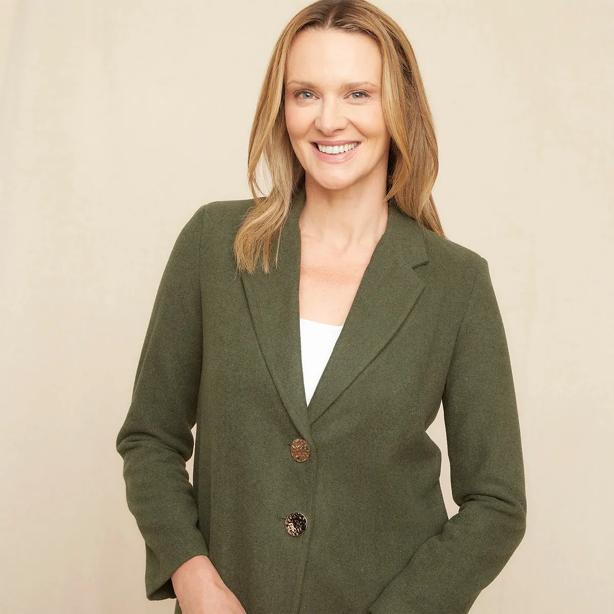 S COCCI - Abrigo S.Cocci Diseño Liso Mujer Manga Larga