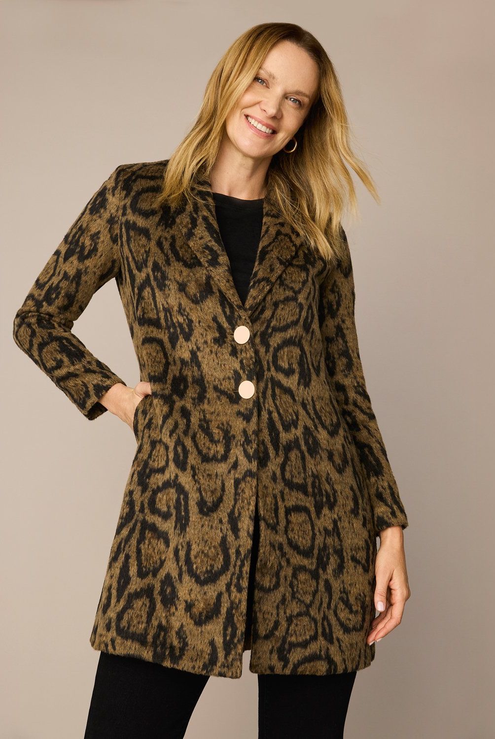 S COCCI - Abrigo S.Cocci Diseño Liso Mujer Manga Larga