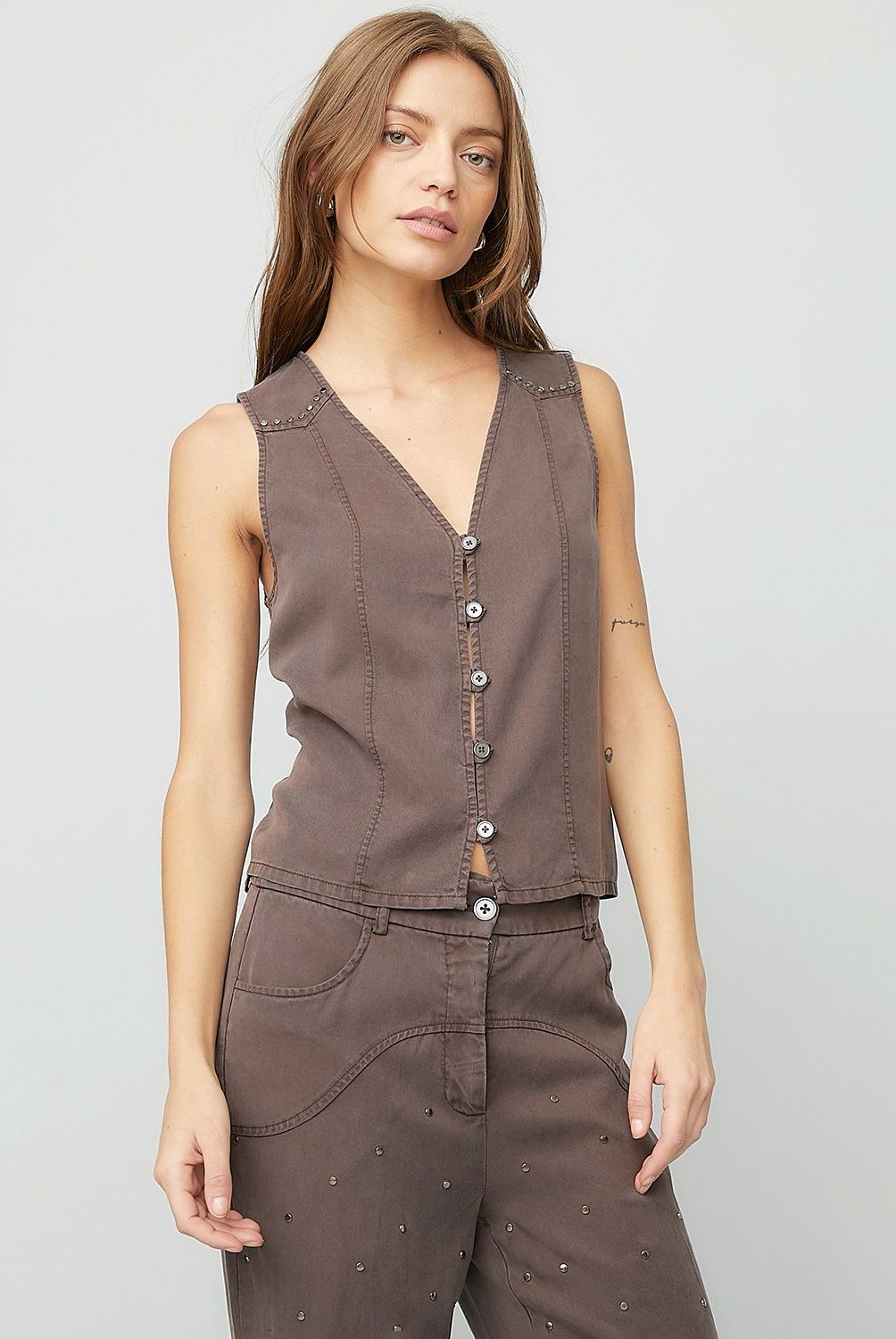 AMERICANINO - Blazer Americanino Liso Sin Mangas Mujer Tencel Y Rayón