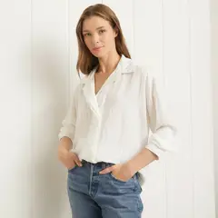 UNIVERSITY CLUB - Blusa Casual Manga Larga Cuello V Mujer