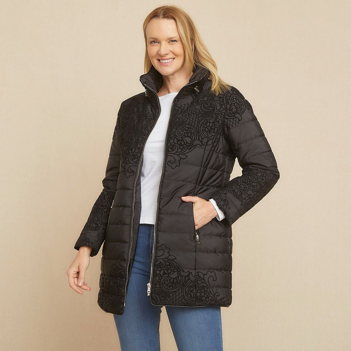 S COCCI - Parka S.Cocci Diseño Liso Mujer Manga Larga Negra