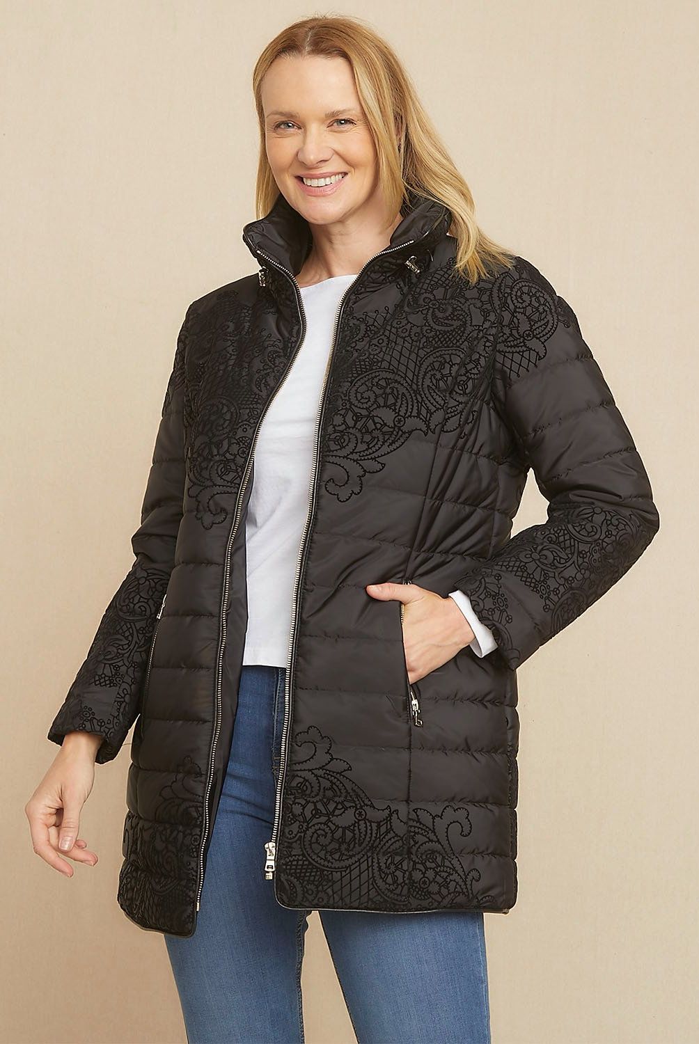 S COCCI - Parka S.Cocci Diseño Liso Mujer Manga Larga Negra