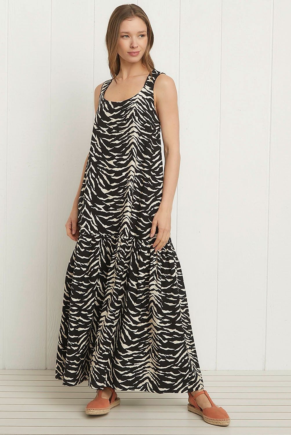 UNIVERSITY CLUB - Vestido Maxi University Club Casual Mujer Estampado Viscosa