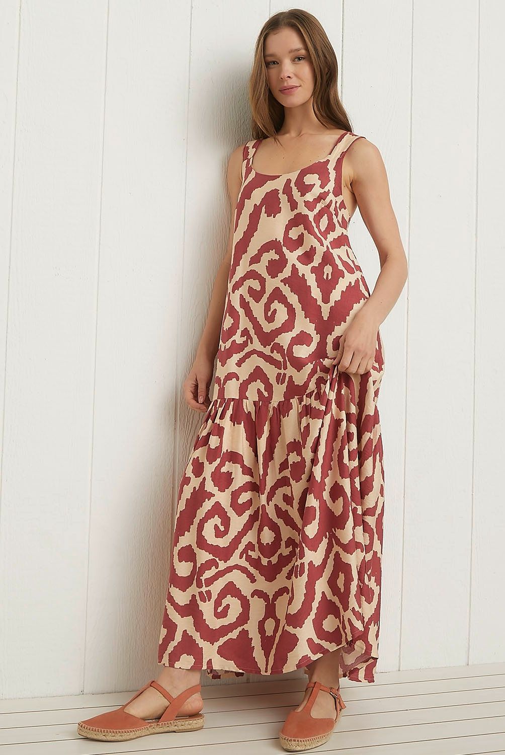 UNIVERSITY CLUB - Vestido Maxi University Club Casual Mujer Estampado Viscosa