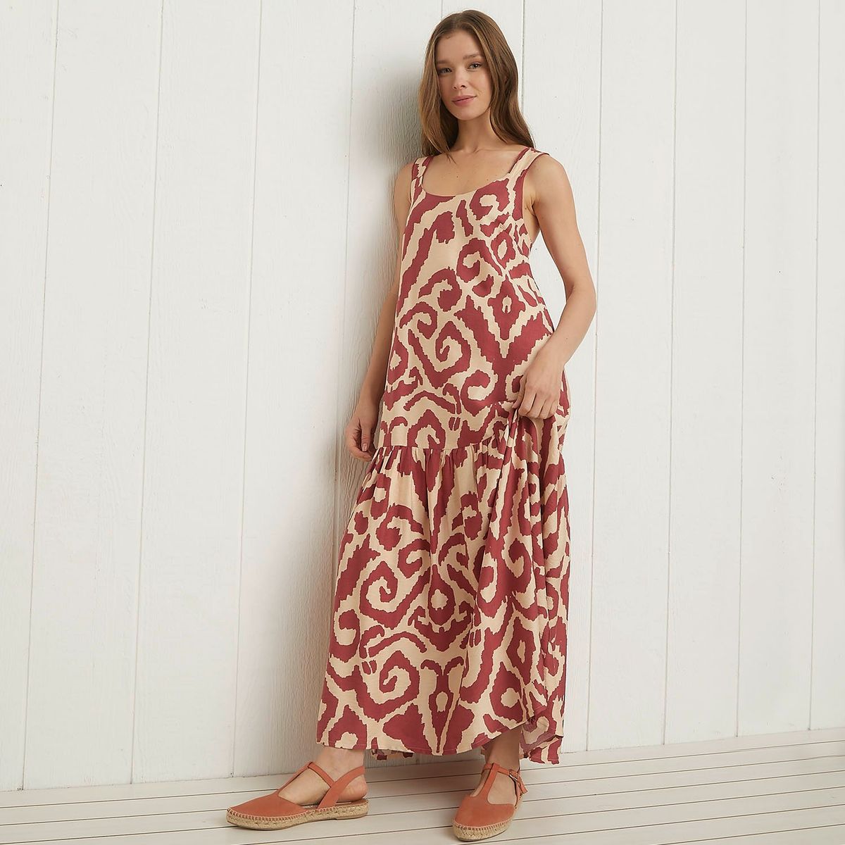 UNIVERSITY CLUB - Vestido Maxi University Club Casual Mujer Estampado Viscosa