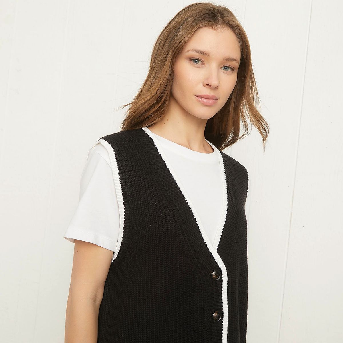 UNIVERSITY CLUB - Sweater University Club Mujer Sin Mangas Casual Diseño Liso