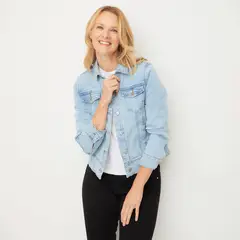 NEWPORT - Chaqueta Denim Mujer Algodón Manga Larga
