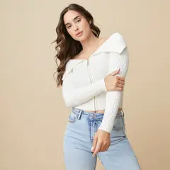 MOSSIMO - Cardigan Acanalado Mujer