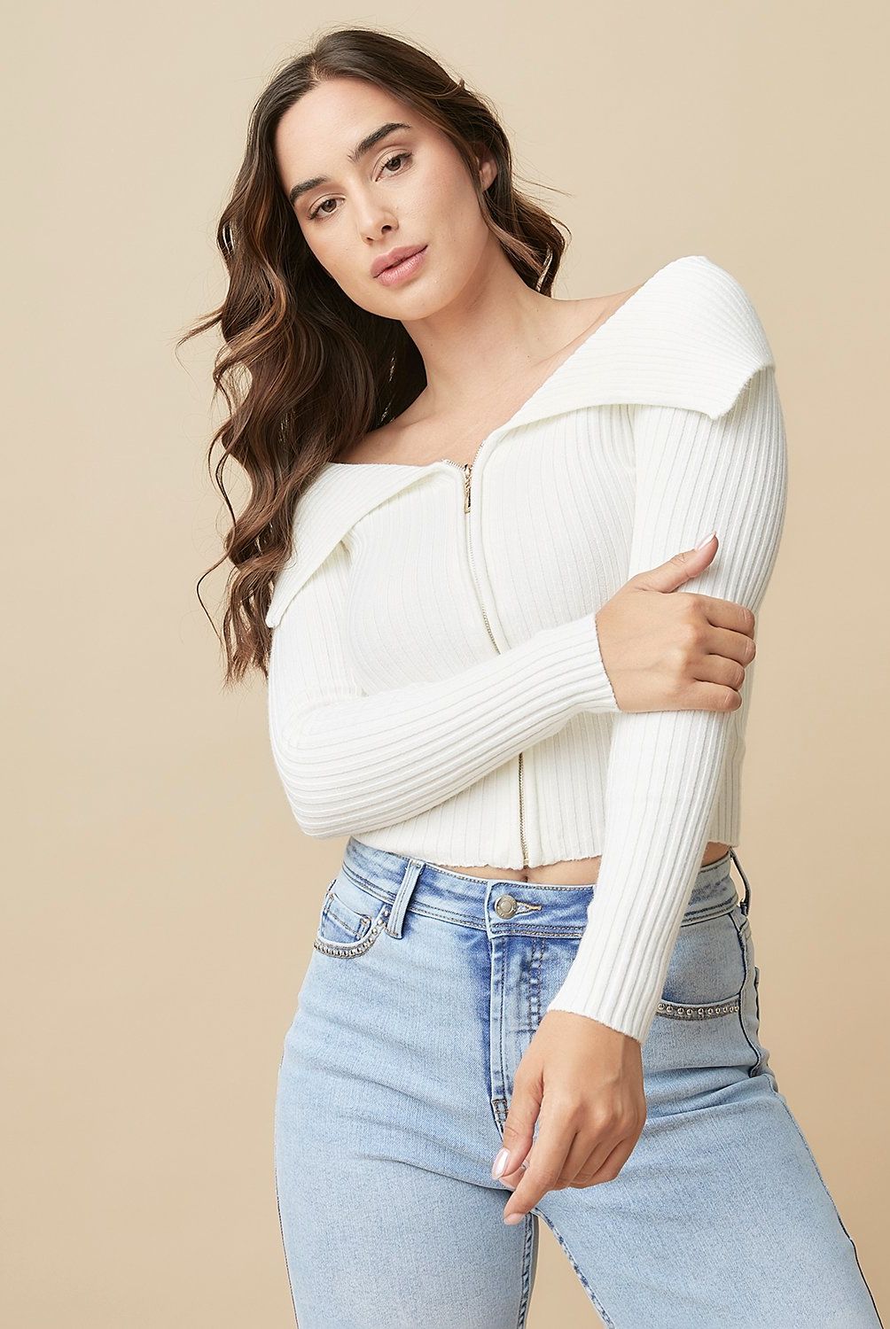 MOSSIMO - Cardigan Acanalado Mujer Mossimo