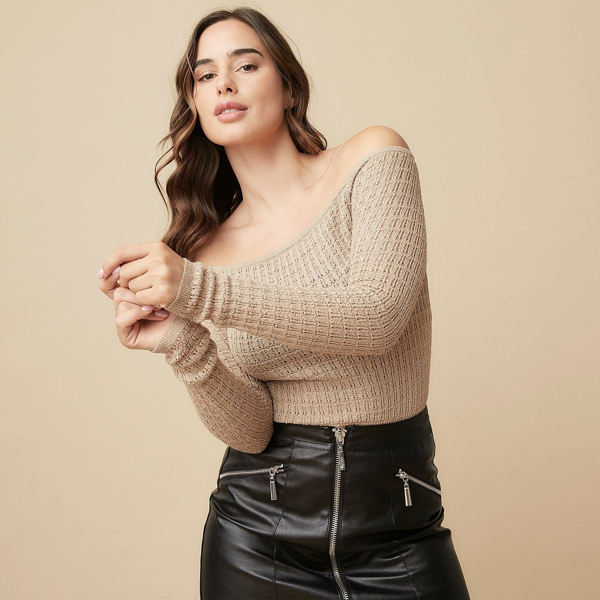 MOSSIMO - Sweater Calado Manga Larga  Mujer Mossimo