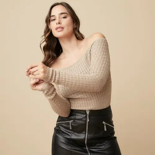 MOSSIMO - Sweater Calado Manga Larga Mujer