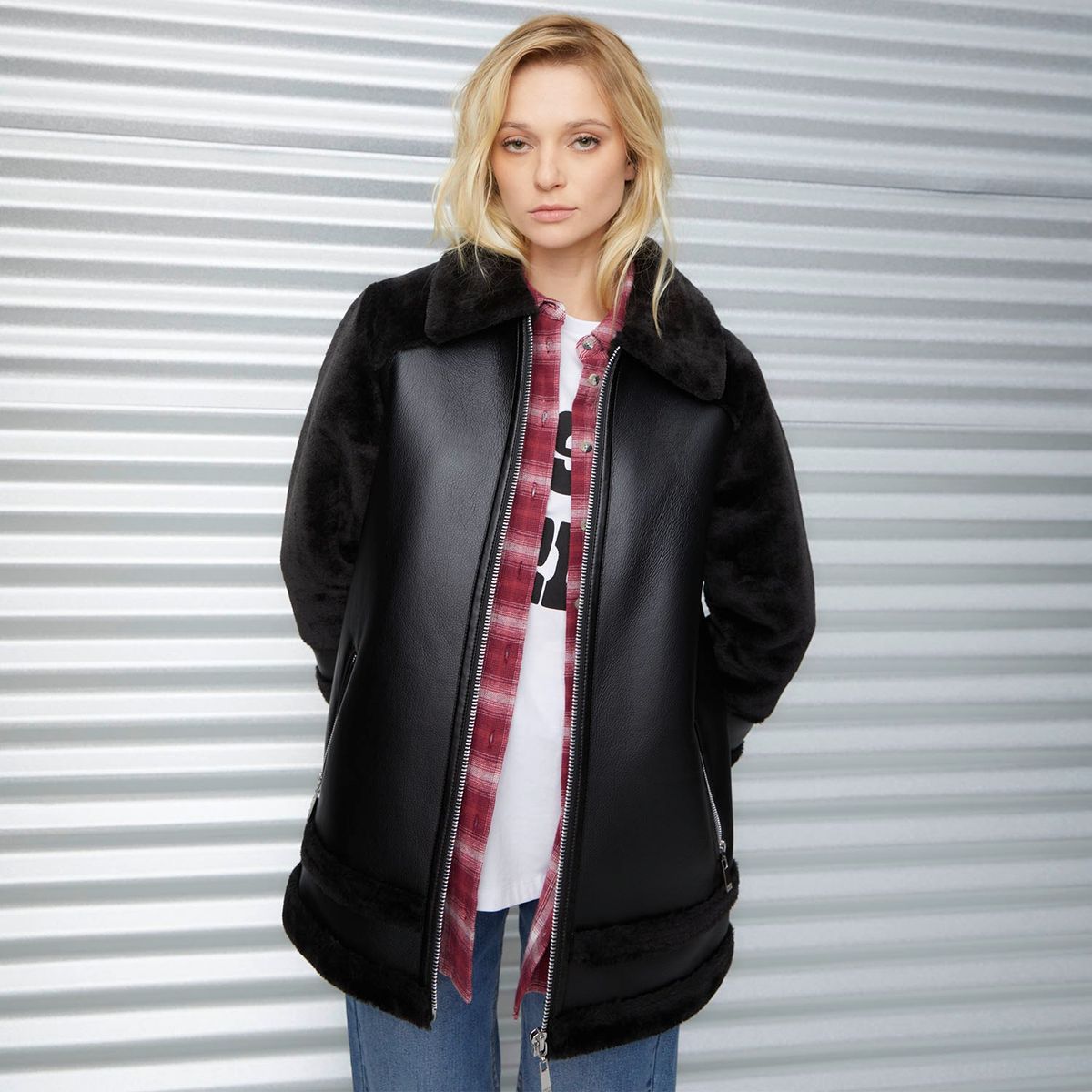 AMERICANINO - Chaqueta Aviadora Americanino Mujer Diseño Liso Cierre Metálico