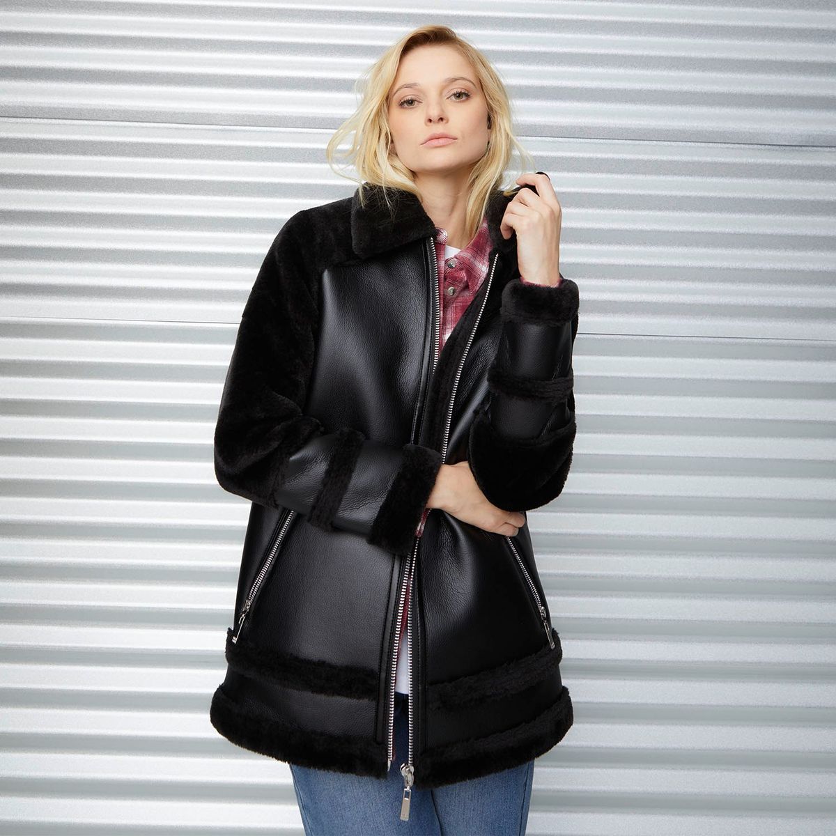 AMERICANINO - Chaqueta Aviadora Americanino Mujer Diseño Liso Cierre Metálico