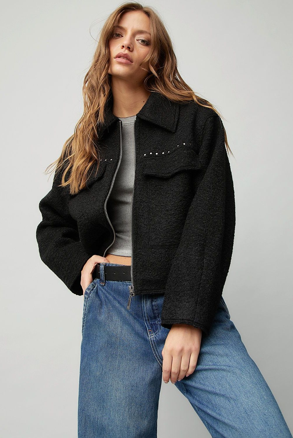 AMERICANINO - Chaqueta Americanino Diseño Urbano Mujer Manga Larga