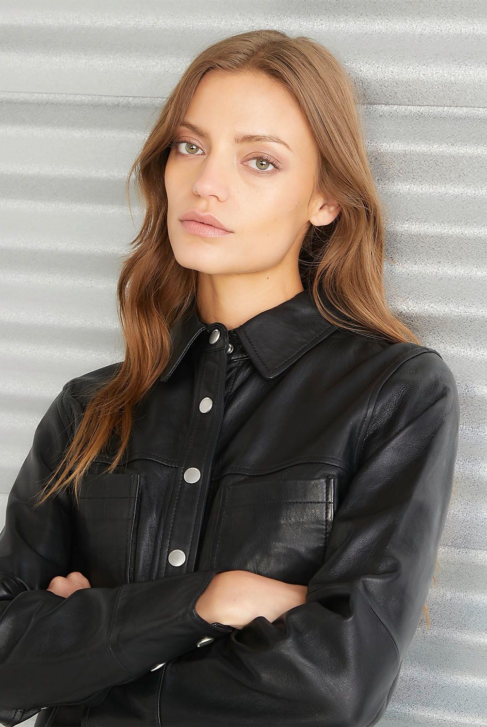 AMERICANINO - Chaqueta Manga Larga Cuero Mujer Americanino