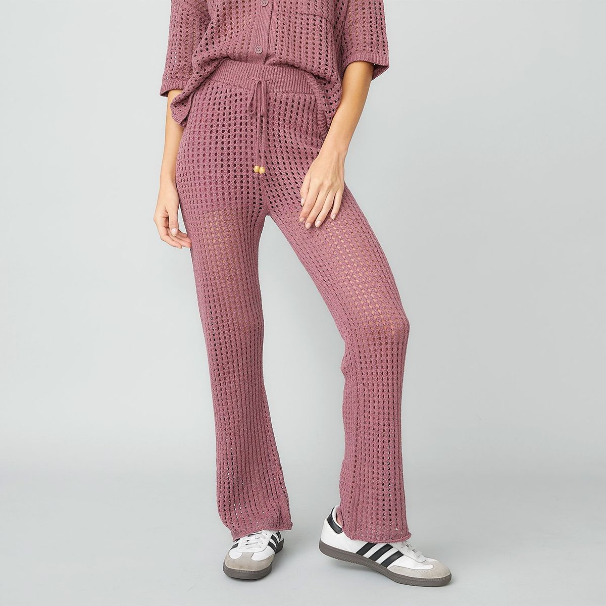 AMERICANINO - Pantalón Tejido Straight Tiro Alto Mujer Americanino