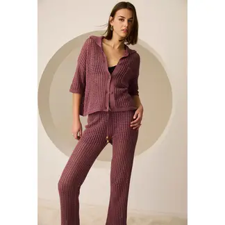 AMERICANINO - Pantalón Tejido Straight Tiro Alto Mujer