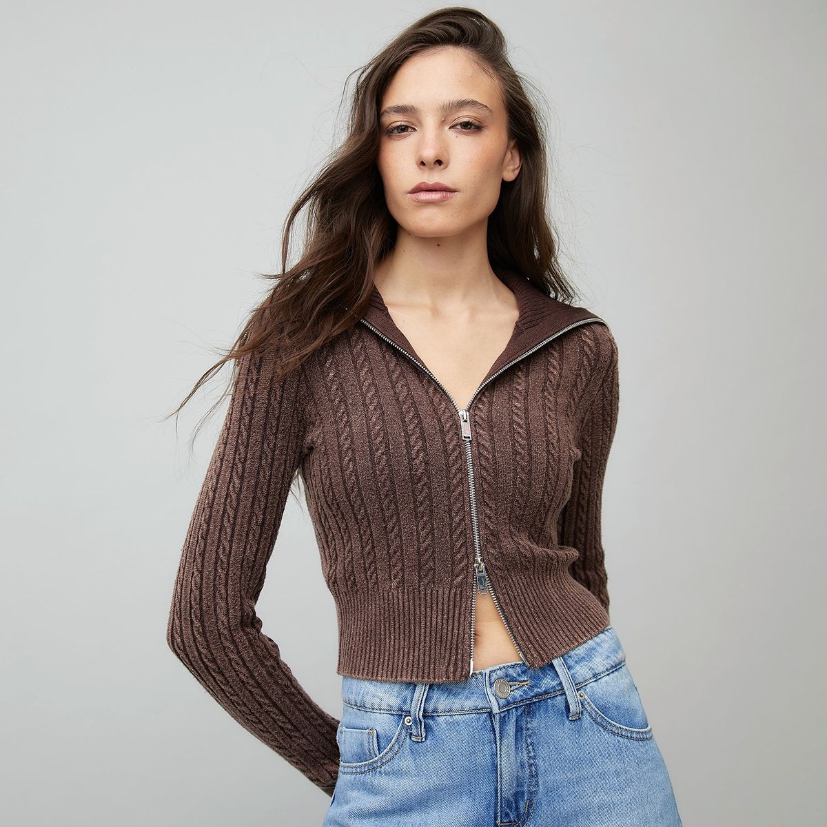 AMERICANINO - Chaleco Tejido Trenzado Con Cremallera Americanino Mujer