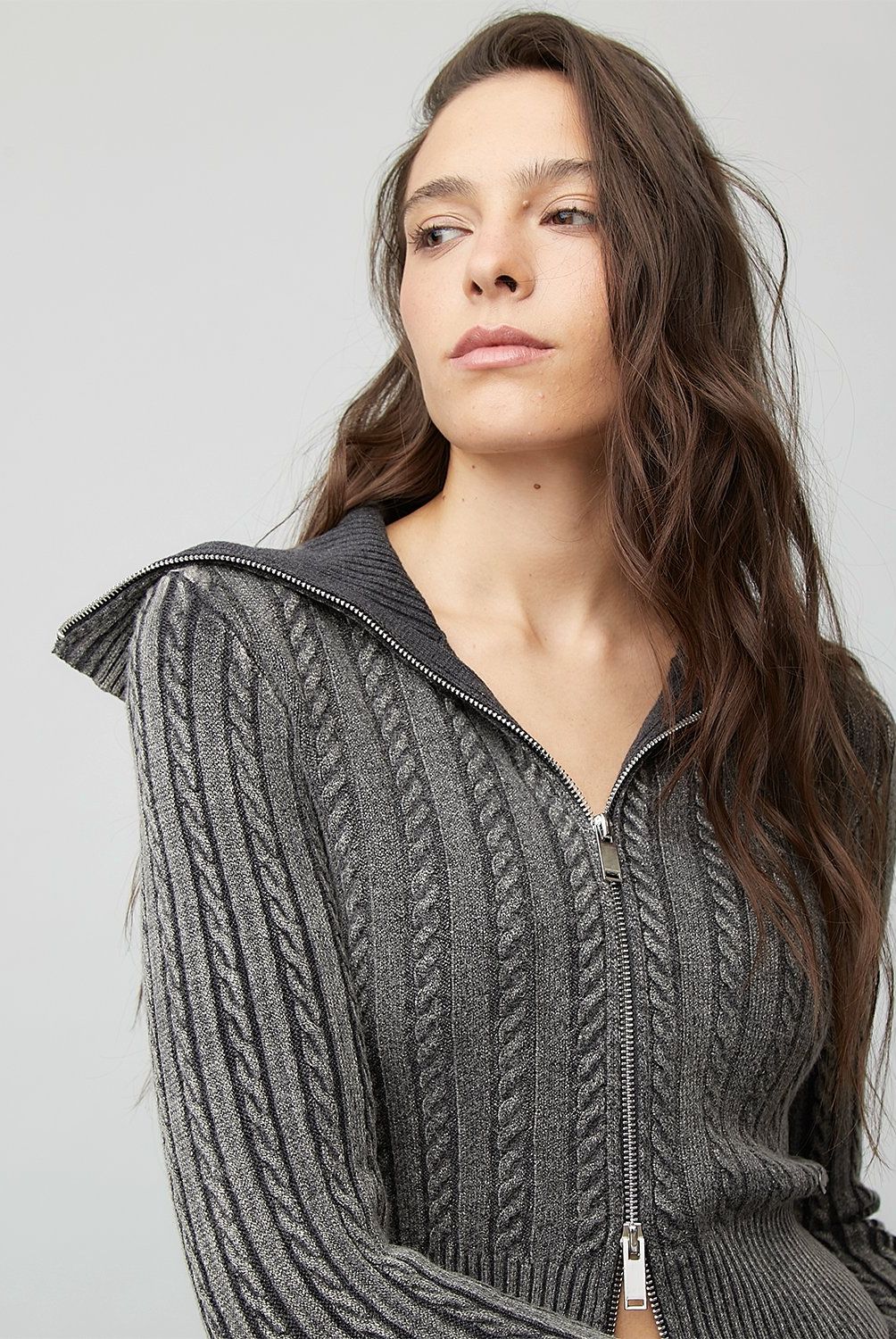 AMERICANINO - Chaleco Tejido Trenzado Con Cremallera Americanino Mujer
