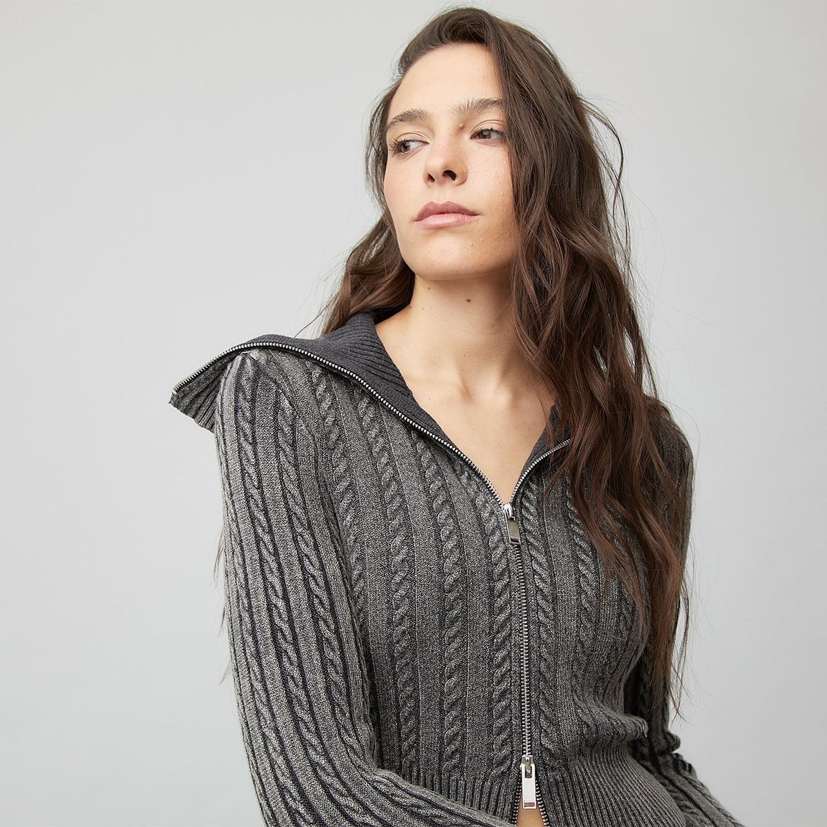 AMERICANINO - Chaleco Tejido Trenzado Con Cremallera Americanino Mujer