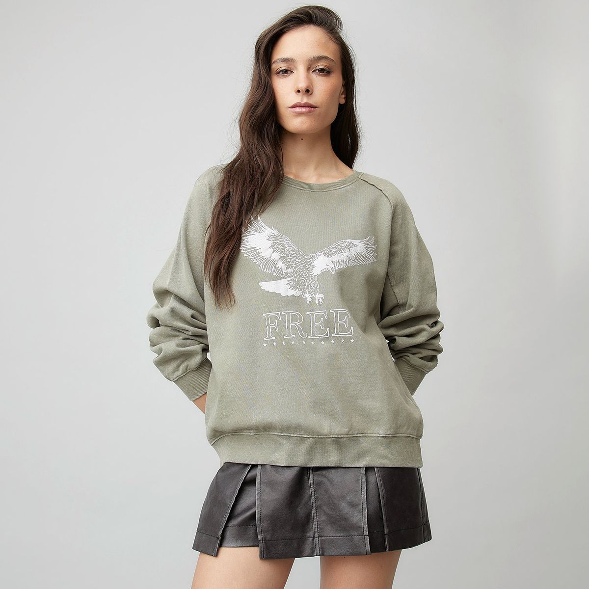 AMERICANINO - Polerón Crew Neck Estampado Americanino Mujer Algodón