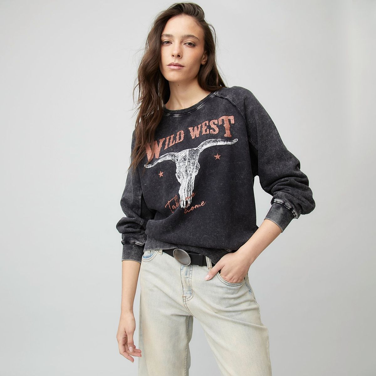 AMERICANINO - Polerón Crew Neck Estampado Americanino Mujer Algodón