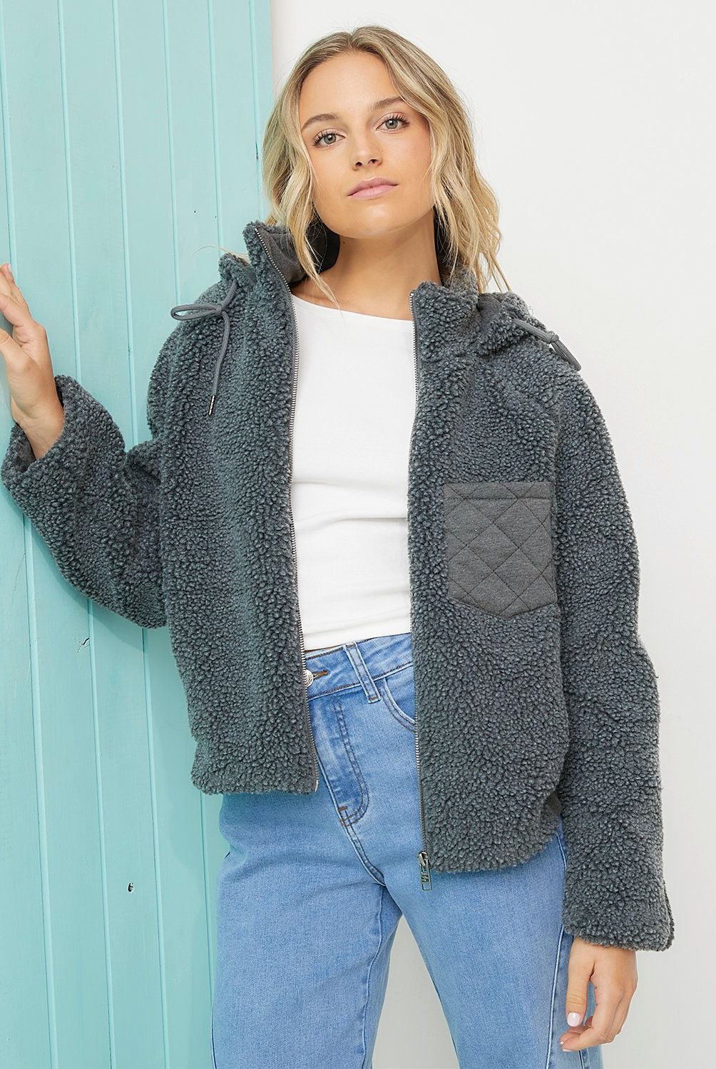 DOO AUSTRALIA - Chaquetón Doo Australia Mujer Manga Larga Gray Washed