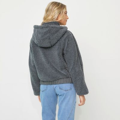 Imagen 2 del producto Chaquetón Mujer Manga Larga Gray Washed