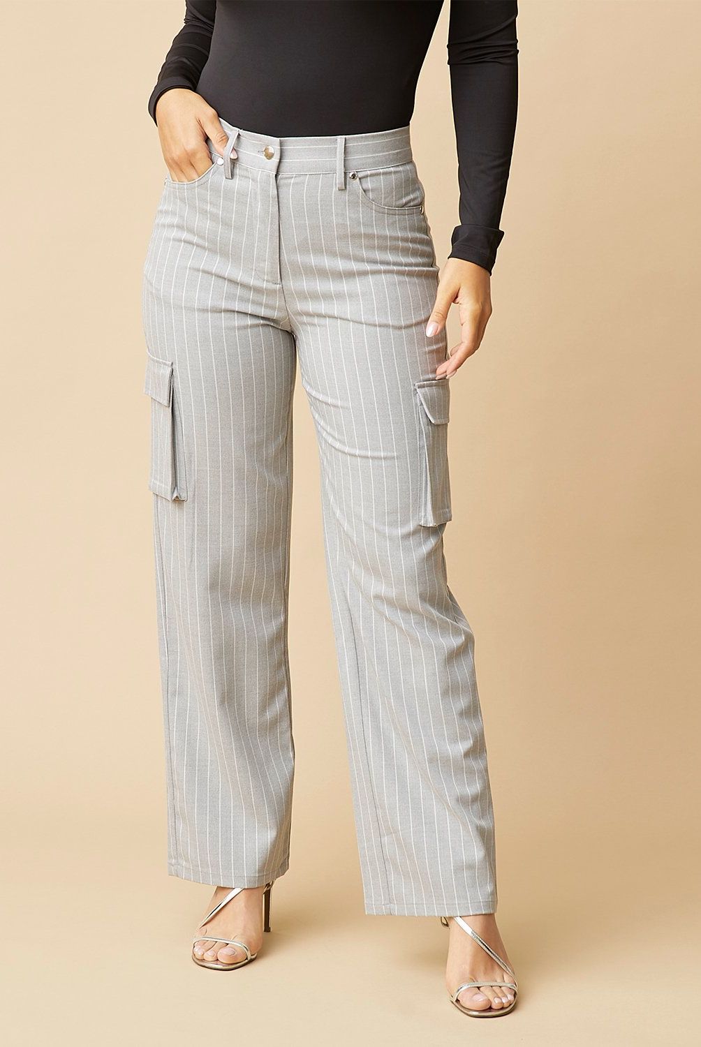 MOSSIMO - Pantalón Cargo Tiro Medio Mujer Mossimo