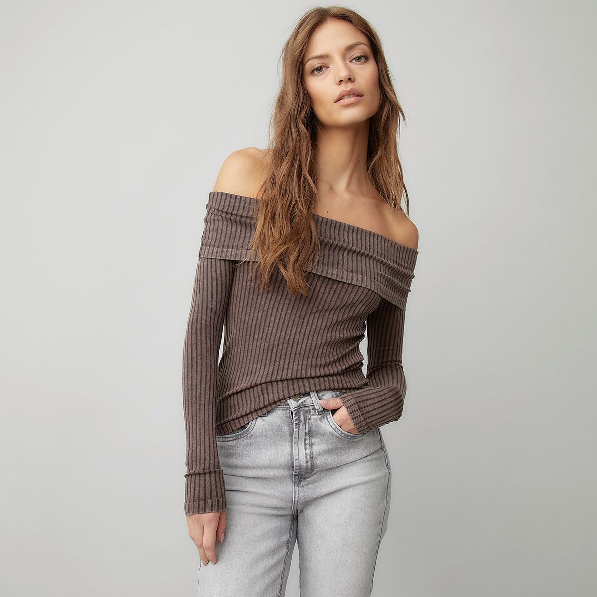 AMERICANINO - Polera Manga Larga Mujer Americanino Off Shoulder Slim Fit