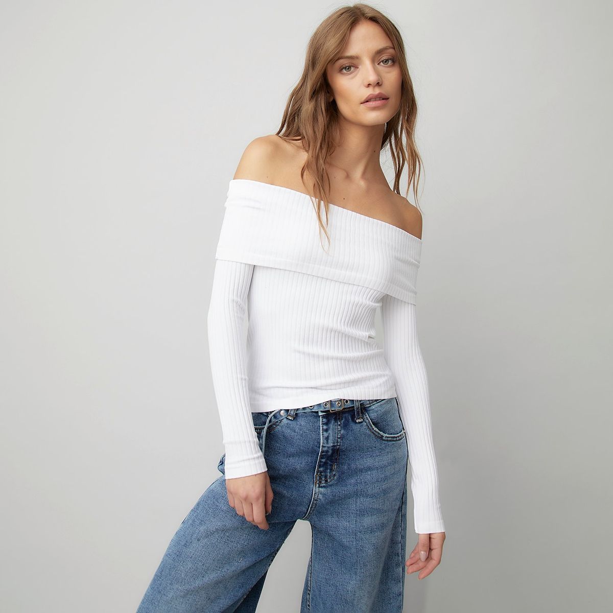 AMERICANINO - Polera Manga Larga Mujer Americanino Off Shoulder Slim Fit