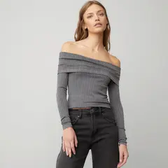 AMERICANINO - Polera Manga Larga Mujer Off Shoulder Slim Fit