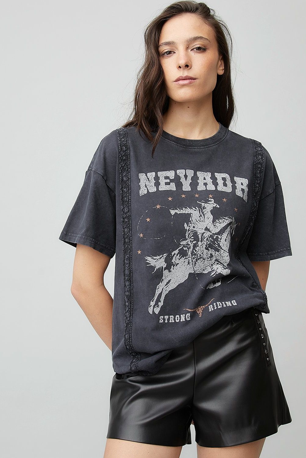 AMERICANINO - Polera Oversize Algodón Manga Corta Mujer Americanino