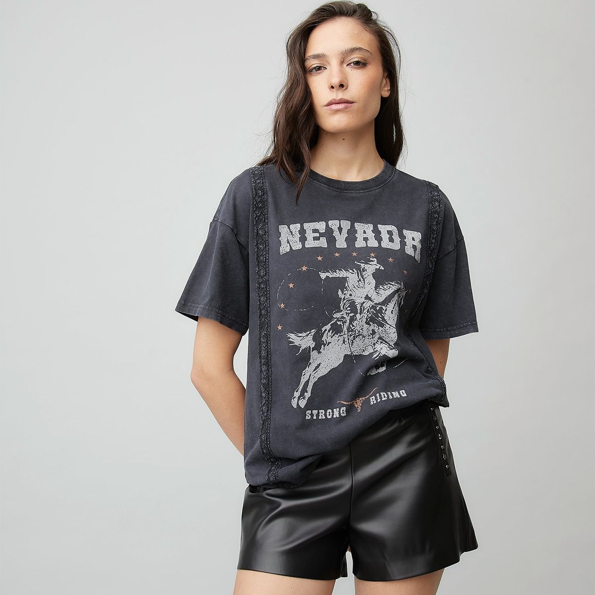 AMERICANINO - Polera Oversize Algodón Estampada Mujer Americanino