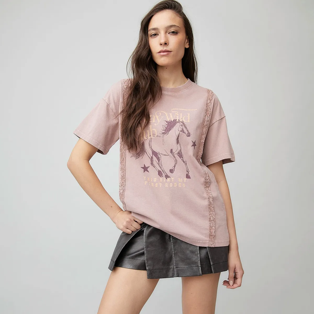 AMERICANINO - Polera Oversize Algodón Estampada Mujer Americanino