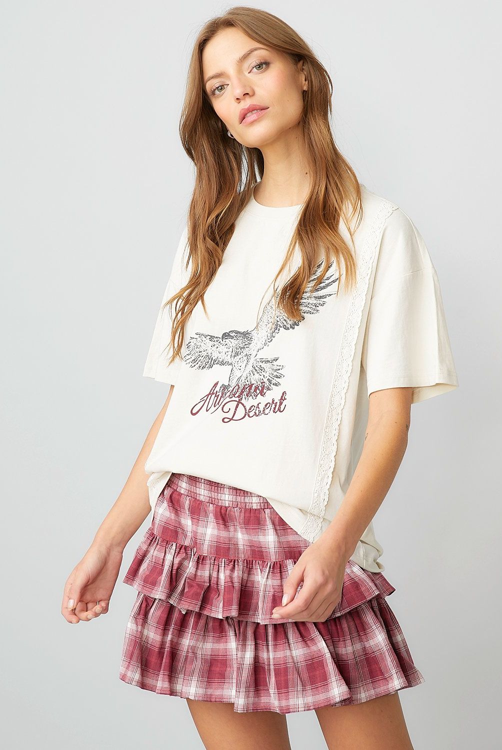 AMERICANINO - Polera Oversize Algodón Manga Corta Mujer Americanino