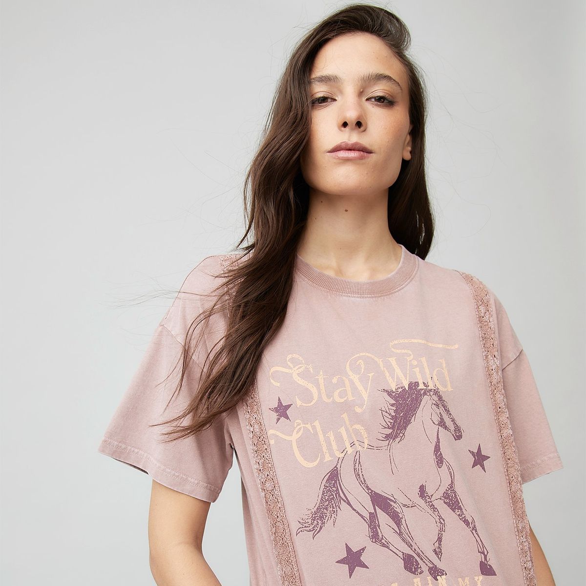 AMERICANINO - Polera Oversize Algodón Estampada Mujer Americanino