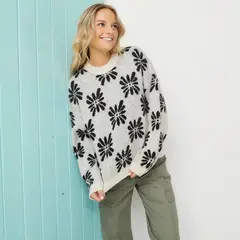 DOO AUSTRALIA - Sweater Flores Mujer Manga Larga