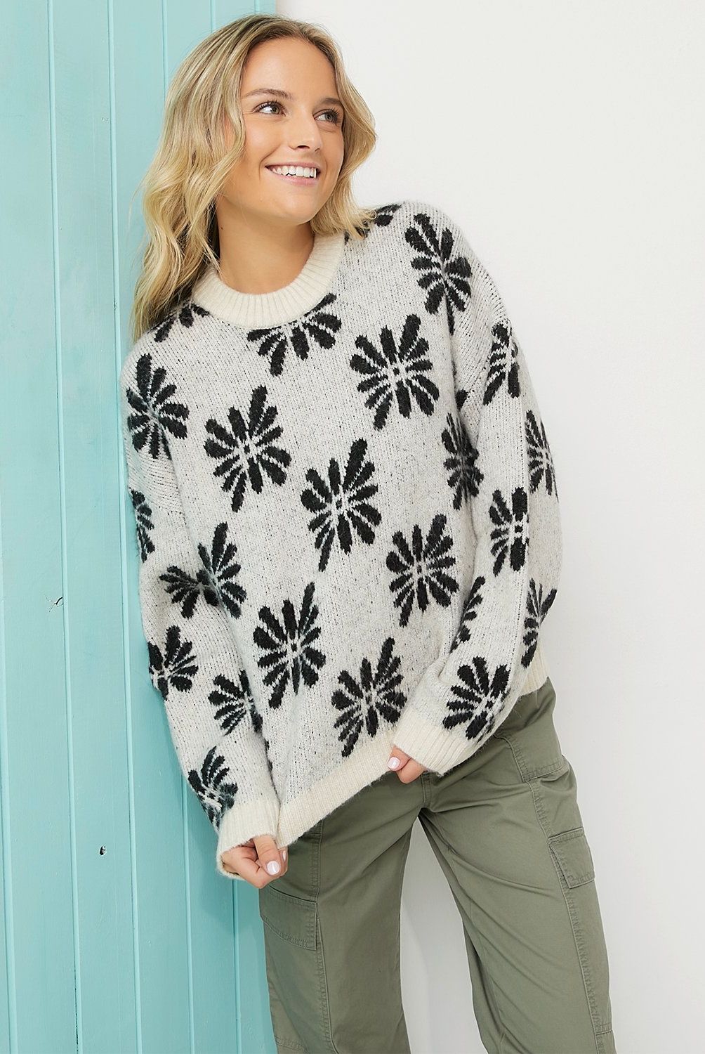 DOO AUSTRALIA - Sweater Doo Australia Flores Mujer Manga Larga