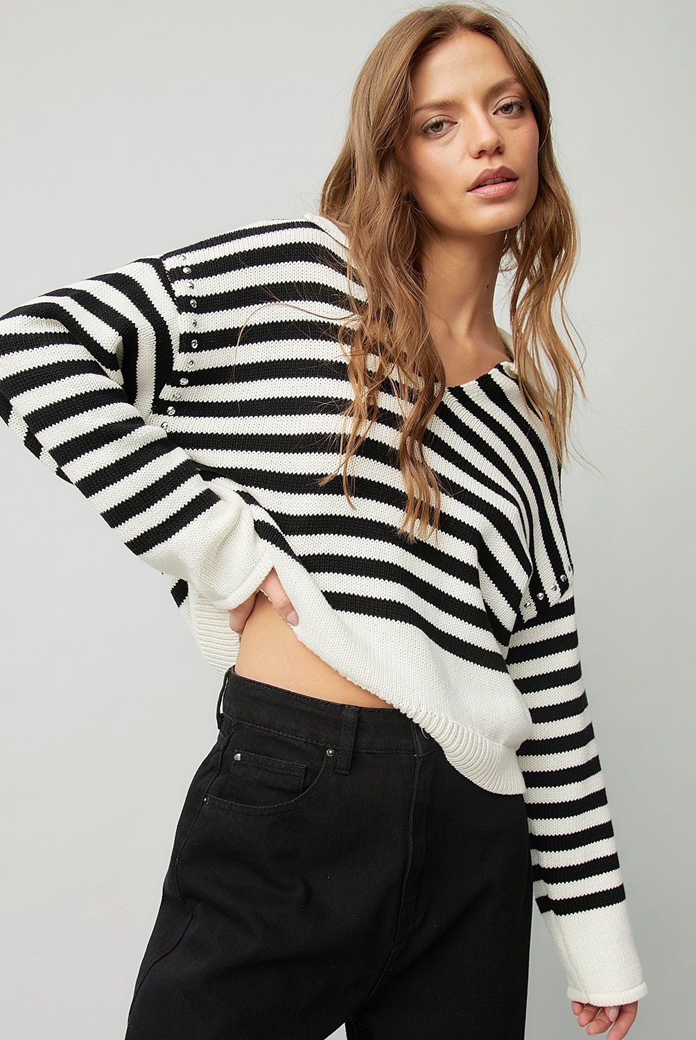 AMERICANINO - Sweater Americanino Mujer Algodón Regular Fit Diseño Rayas