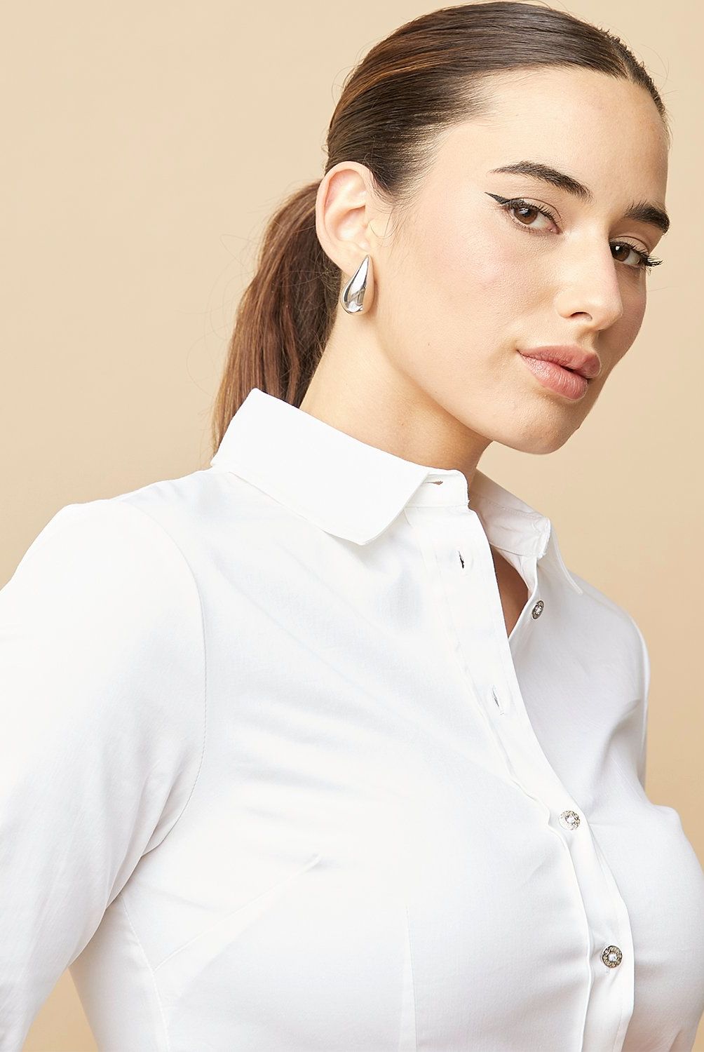 MOSSIMO - Blusa Manga Larga Algodón Mujer Mossimo