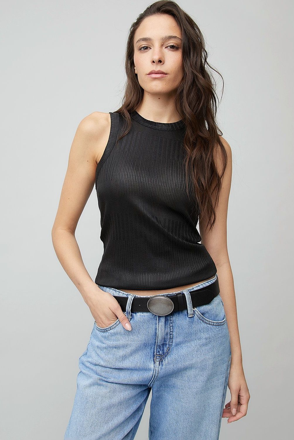 AMERICANINO - Polera Acanalada Sin Mangas Americanino Mujer