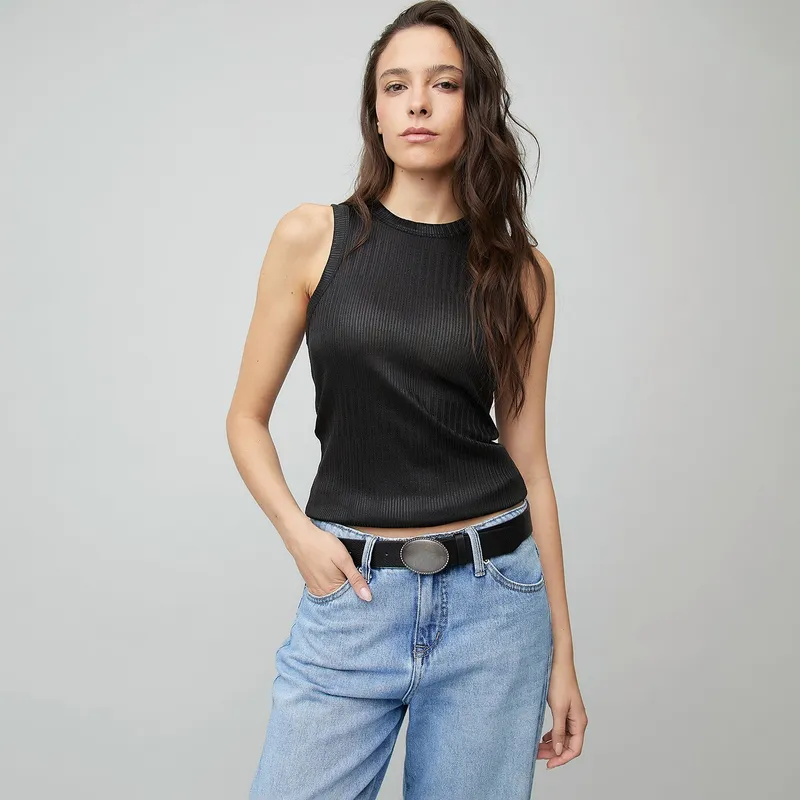 AMERICANINO - Polera Acanalada Mujer Americanino Sin Mangas