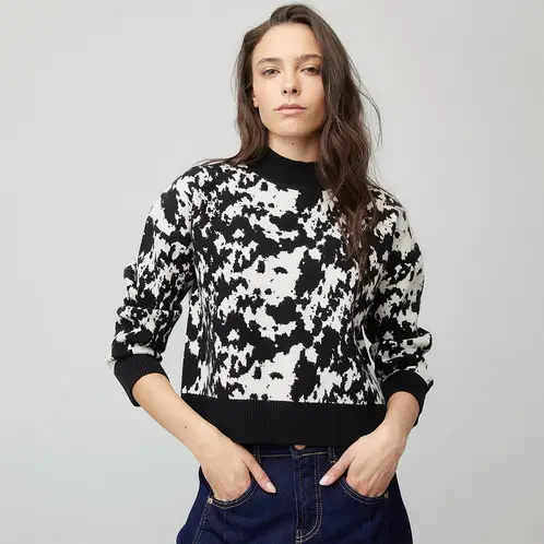 AMERICANINO - Sweater Cropped Mujer Manga Larga