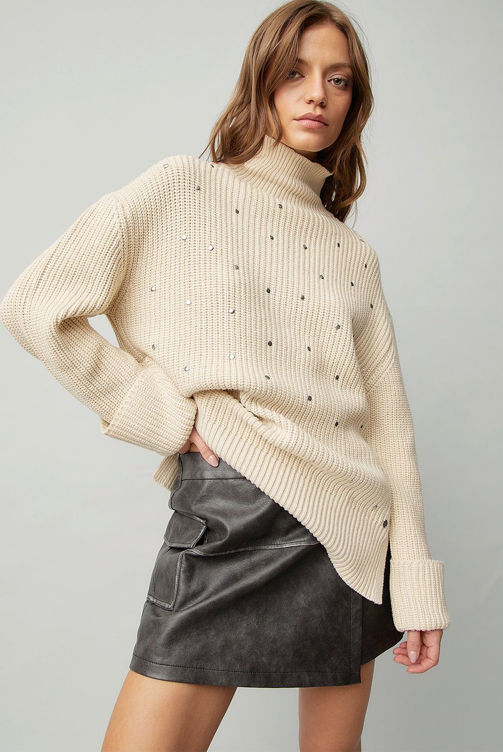 AMERICANINO - Sweater Americanino Rayas Cuello Alto Mujer Algodón Acrílico
